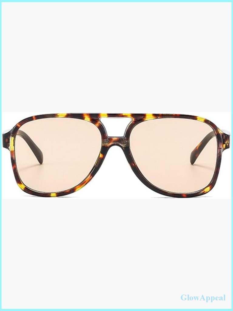Vintage Oversized Double Beam 70s Pilot Sunglasses Unisex Large Square Frame